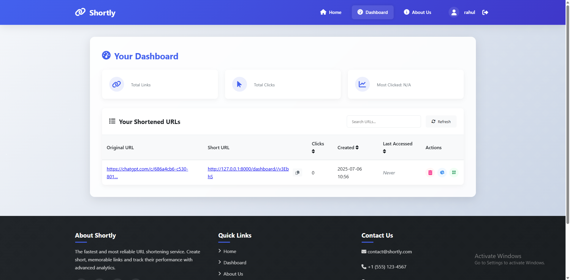 URL Shortener Web Application